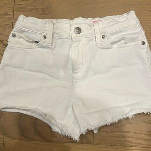Crewcuts girl white denim fringe shorts size 10